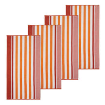 Cotton Striped Oversized 4 Piece Beach Towel Set
