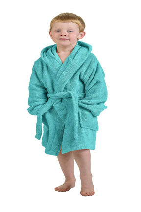 Cotton Terry Bath Robe Boys Girls Kids Unisex Hooded Bathrobe