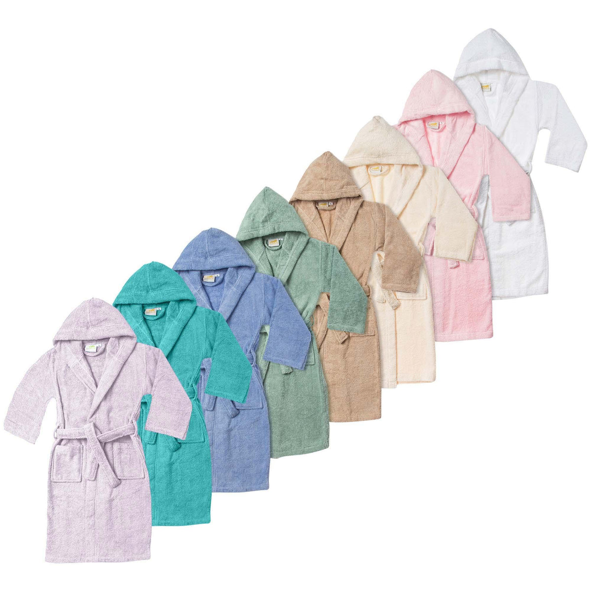 Cotton Terry Bath Robe Boys Girls Kids Unisex Hooded Bathrobe
