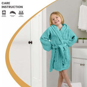 Cotton Terry Bath Robe Boys Girls Kids Unisex Hooded Bathrobe