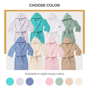 Cotton Terry Bath Robe Boys Girls Kids Unisex Hooded Bathrobe