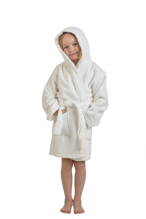 Cotton Terry Bath Robe Boys Girls Kids Unisex Hooded Bathrobe