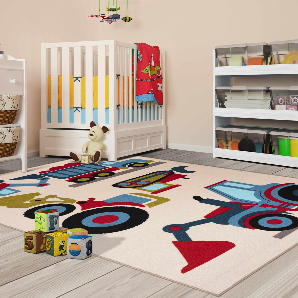 Country Trucking Non-Slip Kids Indoor Washable Area Rug
