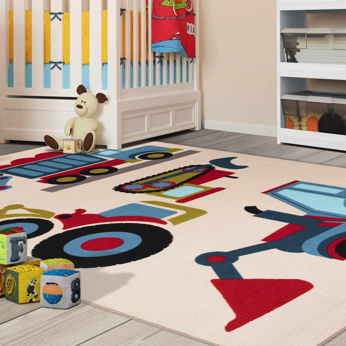 Country Trucking Non-Slip Kids Indoor Washable Area Rug