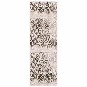 Cuenlino Distressed Damask Transitional Area Rug Or Runner