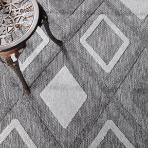 Daelyn Diamond Lattice Area Rug Modern Indoor Outdoor Rugs