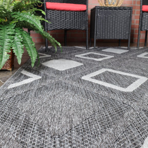 Daelyn Diamond Lattice Area Rug Modern Indoor Outdoor Rugs