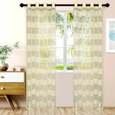 Dalisto Braided Rope Textured Grommet Sheer Curtain Set of 2