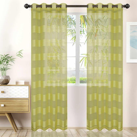Dalisto Braided Rope Textured Grommet Sheer Curtain Set of 2