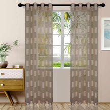 Dalisto Braided Rope Textured Grommet Sheer Curtain Set of 2