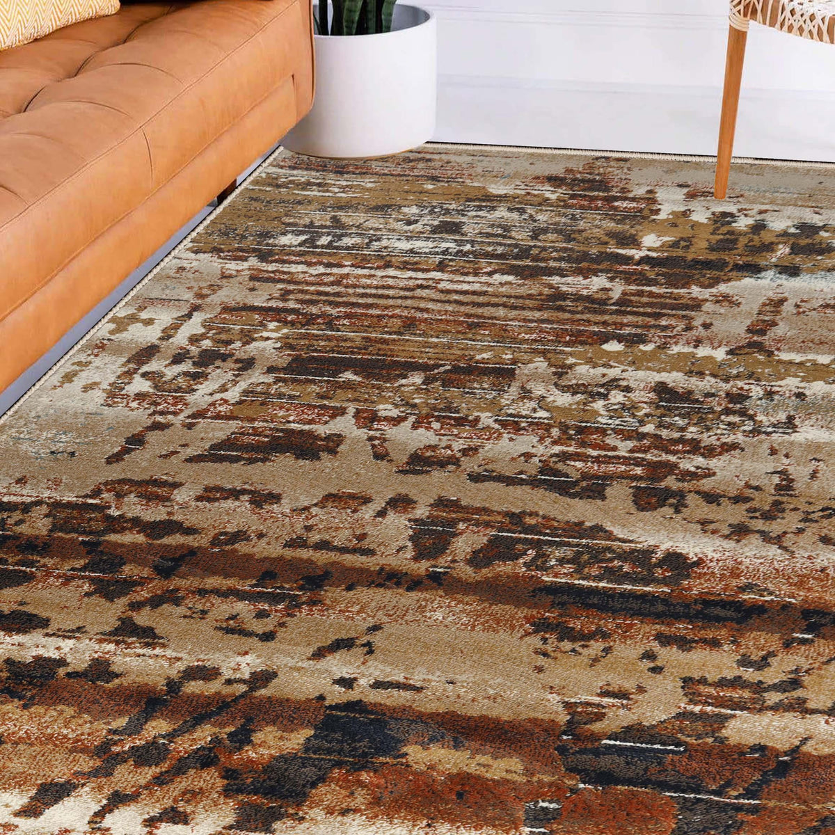 Damara Modern Splatter Abstract Indoor Area Rugs or Runner Rug