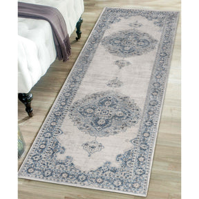 Demelza Vintage Traditional Oriental Medallion Indoor Area Rug or Runner