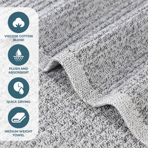 Destin Cotton Blend Medium Weight Ribbed Bath Sheets, Set of 2