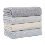 Destin Cotton Blend Medium Weight Ribbed Bath Sheets, Set of 2