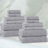 Destin Cotton Blend Medium Weight Textured Ribbed 12 Piece Towel Set