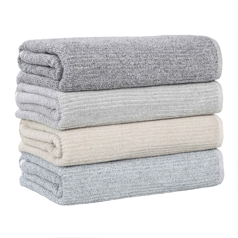 Destin Cotton Blend Medium Weight Textured Ribbed 12 Piece Towel Set
