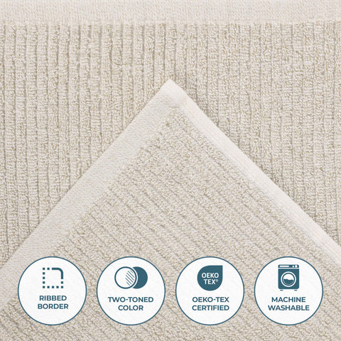 Destin Cotton Blend Medium Weight Textured Ribbed 12 Piece Towel Set