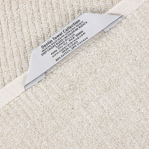 Destin Cotton Blend Medium Weight Textured Ribbed 12 Piece Towel Set