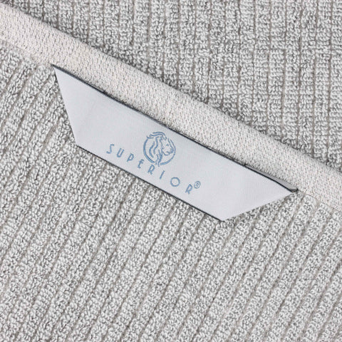 Destin Cotton Blend Medium Weight Textured Ribbed 3 Piece Towel Set