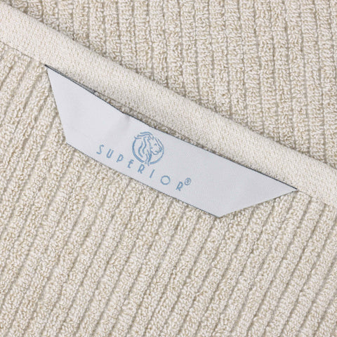 Destin Cotton Blend Medium Weight Textured Ribbed 3 Piece Towel Set