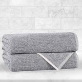 Cotton Blend Medium Weight Ribbed Bath Towel Set of 2