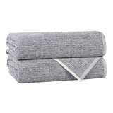 Cotton Blend Medium Weight Ribbed Bath Towel Set of 2
