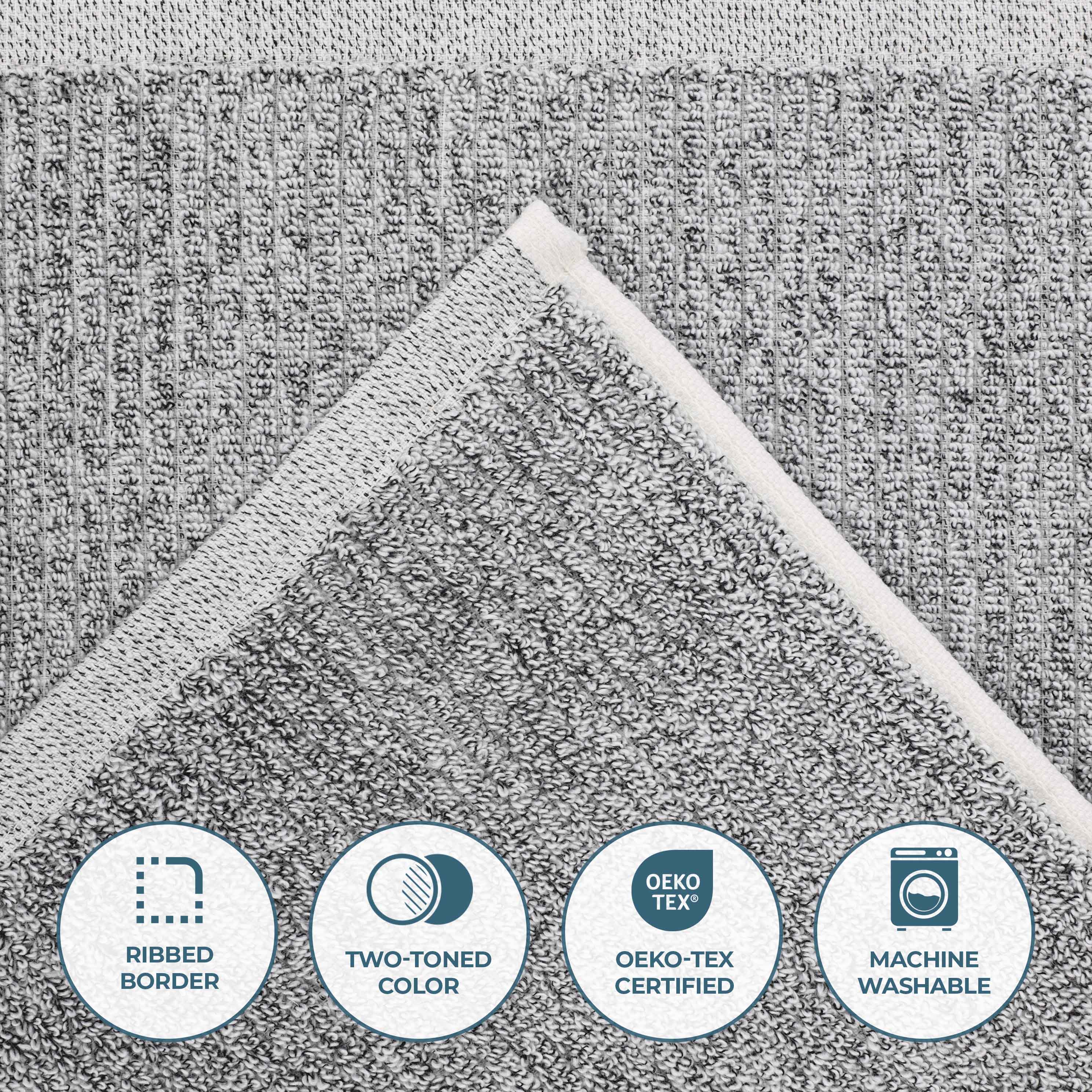 Cotton Blend Medium Weight Ribbed Bath Towel Set of 2