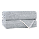 Cotton Blend Medium Weight Ribbed Bath Towel Set of 2
