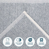 Destin Cotton Blend Textured Ribbed Face Towels Washcloths, Set of 12
