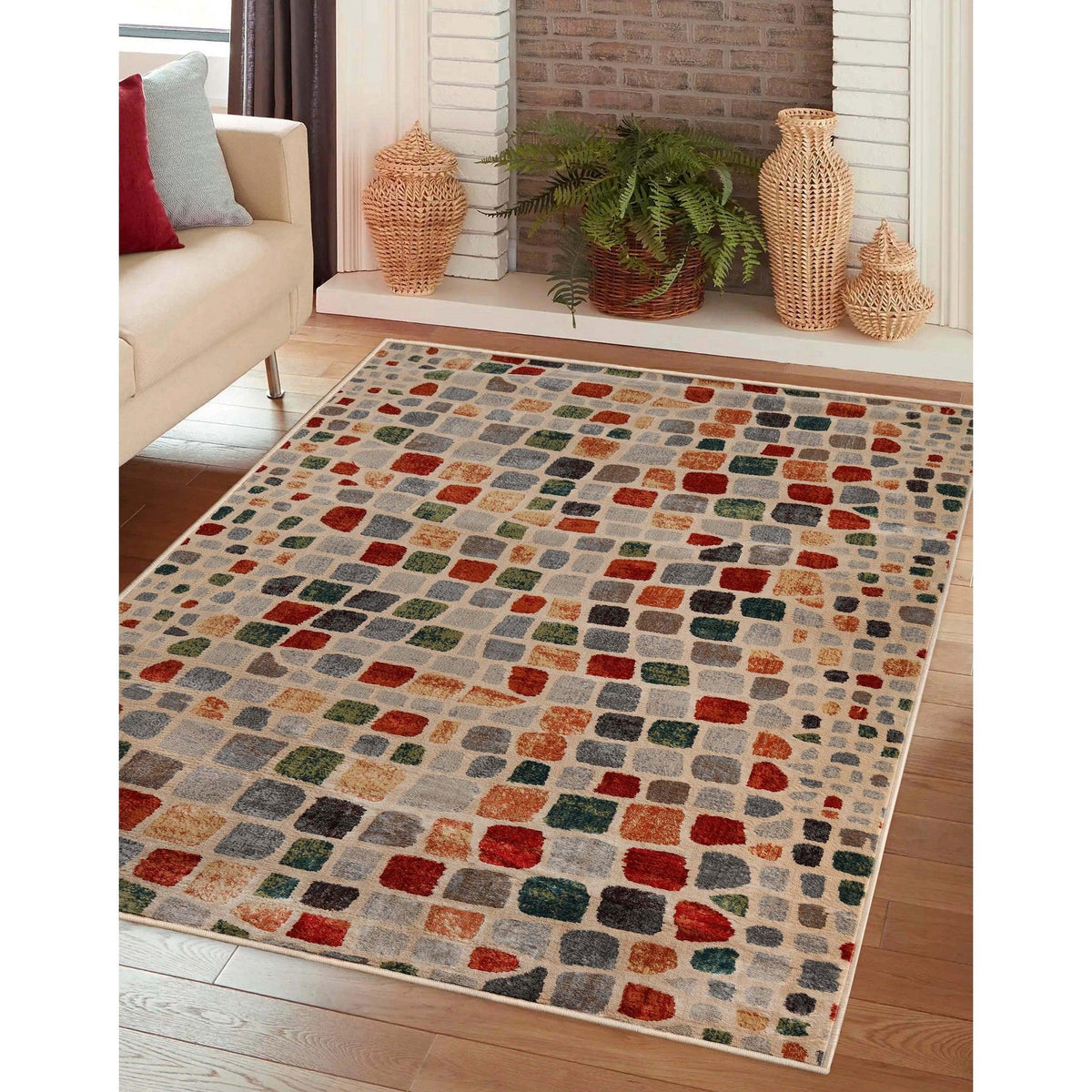 Dexter Abstract Cobblestone Indoor Area Rug 8x10