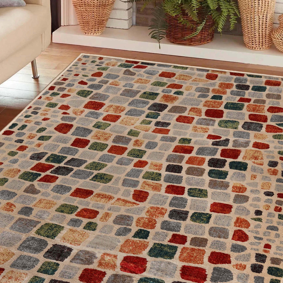 Dexter Abstract Cobblestone Indoor Area Rug 8x10