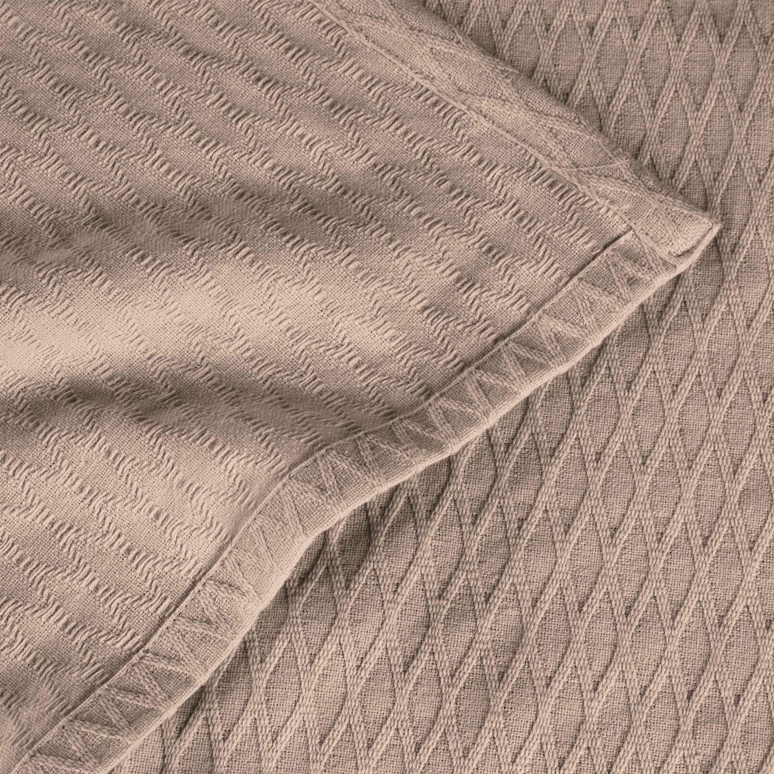 Diamond Weave Modern Classic Geometric All-Season Cotton Blanket
