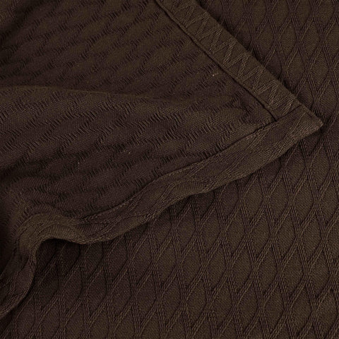 100% Cotton Thermal Blanket – Diamond Weave All-Season, Lightweight & Breathable