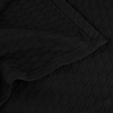 100% Cotton Thermal Blanket – Diamond Weave All-Season, Lightweight & Breathable