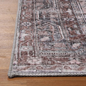 Distressed Floral Medallion Indoor Area Rug Dark Walnut