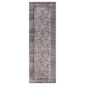 Distressed Floral Medallion Indoor Area Rug Dark Walnut