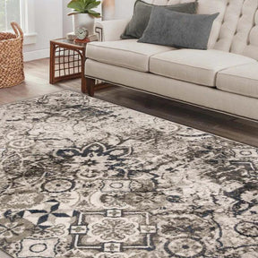 Distressed Floral Medallion Indoor Area Rugs or Runner Rug
