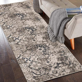Distressed Floral Medallion Indoor Area Rugs or Runner Rug