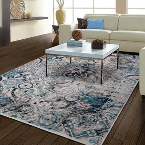 Distressed Floral Medallion Indoor Area Rugs or Runner Rug
