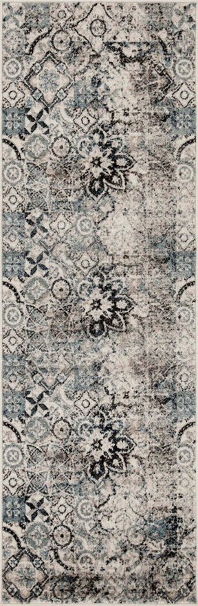 Distressed Floral Medallion Indoor Area Rugs or Runner Rug