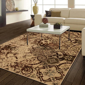 Distressed Floral Medallion Indoor Area Rugs or Runner Rug