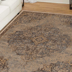 Distressed Traditional Medallion Damask Area Rugs Or Runner Rug