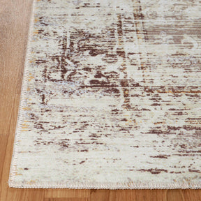 Dove Rustic Distressed Faded Medallion Washable Indoor Area Rug