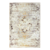 Dove Rustic Distressed Faded Medallion Washable Indoor Area Rug