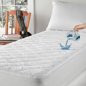 Twin XL - Thin Down Alternative Waterproof Dorm Mattress Pad (Hypoallergenic)