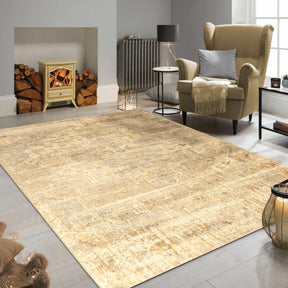 Duard Heavily Distressed Geometric Medallion Area Rug