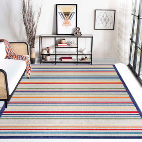 Eastyn Casual Stripe Geometric Area Rug Indoor Outdoor Rugs