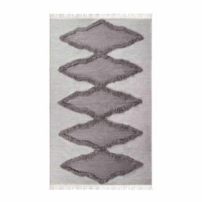 Eclectic Wool Abstract Geometric Fringe Indoor Area or Runner Rug