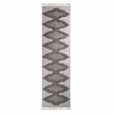 Eclectic Wool Abstract Geometric Fringe Indoor Area or Runner Rug