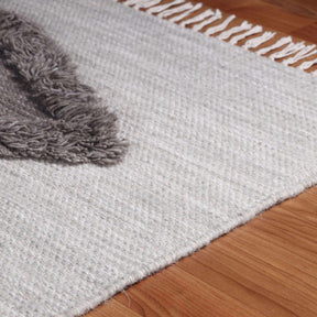 Eclectic Wool Abstract Geometric Fringe Indoor Area or Runner Rug
